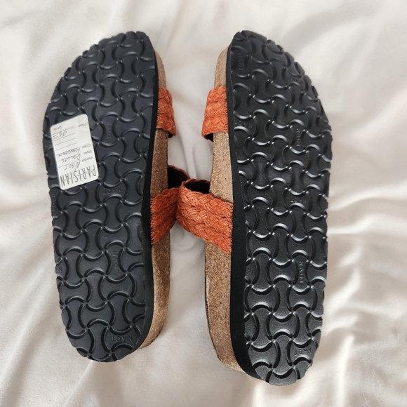 Naot womens size 36 5 5.5 leather mandarin linen braid slip on footbed sandals - Picture 4 of 7